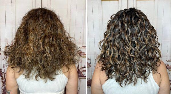 Bouncy hydrated curls! Done by Deanna