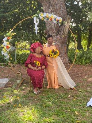 My sisters wedding dress and mother's dress, both were altered and tailored to fit perfectly by I and I Tailoring!