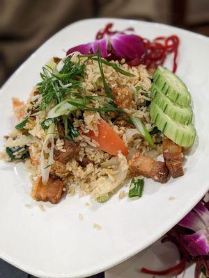 Pork belly fried rice.