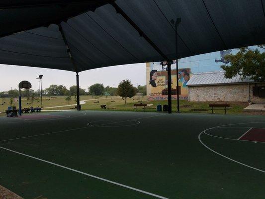 Covered basketball court