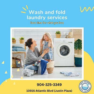 Wash Dry Fold Services are BACK.  We are proud to offer this service to you and the community.