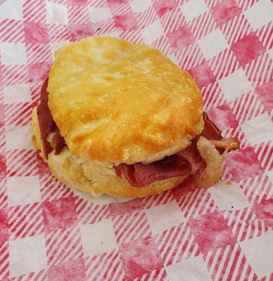 The infamous Country Ham Biscuit!