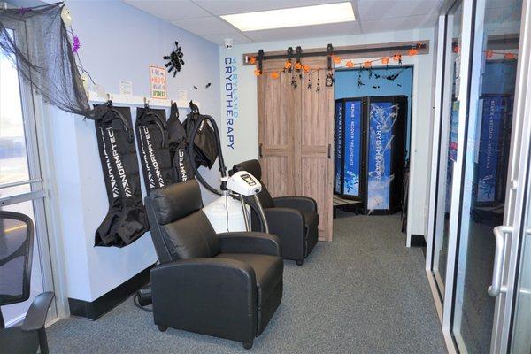 Recovery Station includes Normatec Compression Sleeves and Localized Cryotherapy Treatment