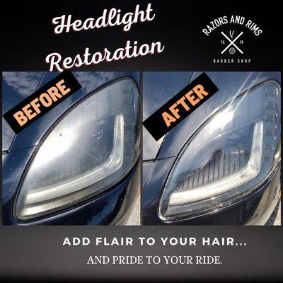 Headlight Restoration is a service we provide with any of our auto detailers.