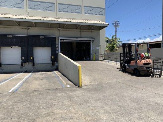 Shipping & Receiving entrance up the ramp.