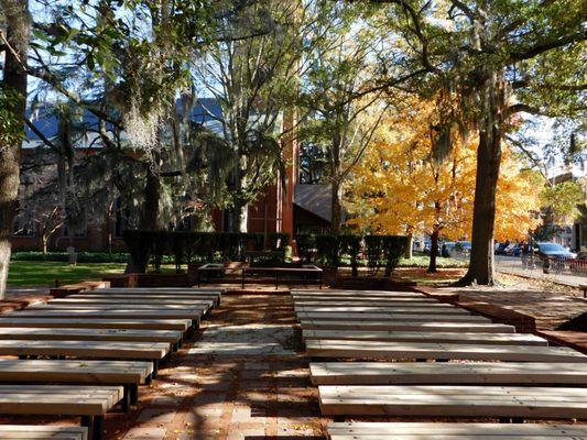 Church Courtyard in Fall