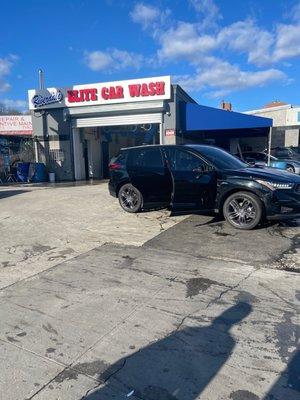 Washing the car