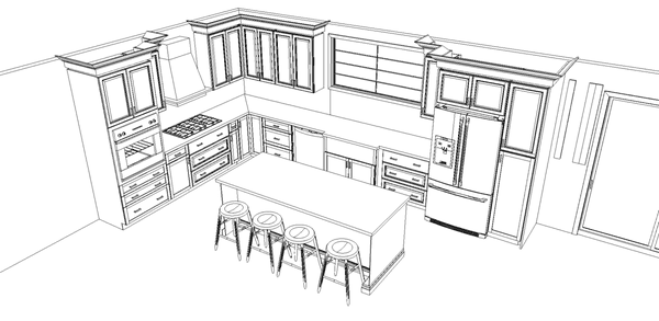 Reading MA Kitchen 3D Kitchen plans.