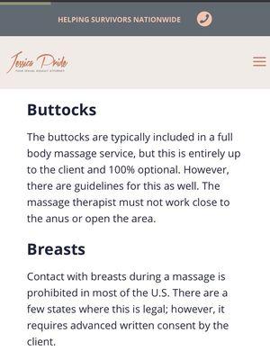 Massage info