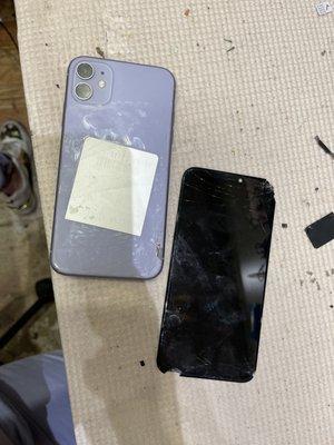 Broken back for iPhone 11