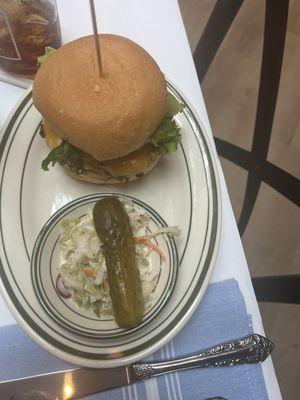 Burger was juicy and full of flavor- burger do not come with fries - they come a pickle