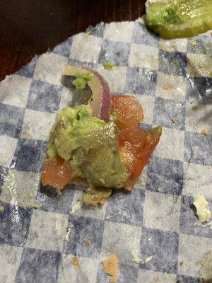 Rotten avocado in our sandwiches. Yuck!