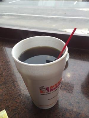 Hot black coffee.  Great flavor.