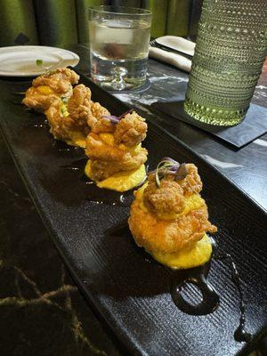 Chicken fried deviled egg.