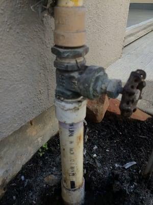 The nozzle on our main waterline had deteriorated and was replaced by Perez.