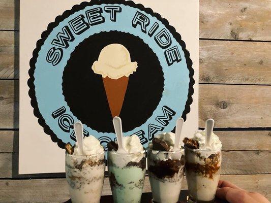 Girl Scout cookie Ice Cream Flight