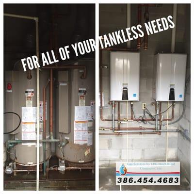 Tank to tankless installation