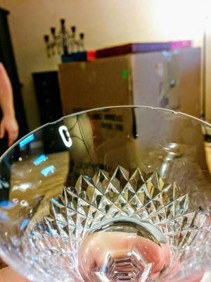 One of my Nana's chipped Crystal goblets.