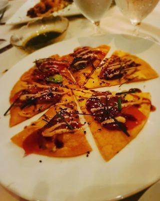 Tuna tostada appetizer