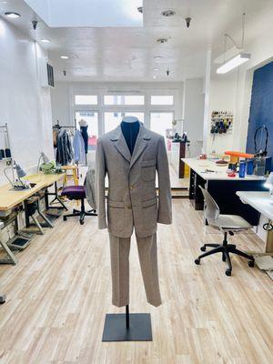 Hem pants and shorten jacket hem on this Gucci suit