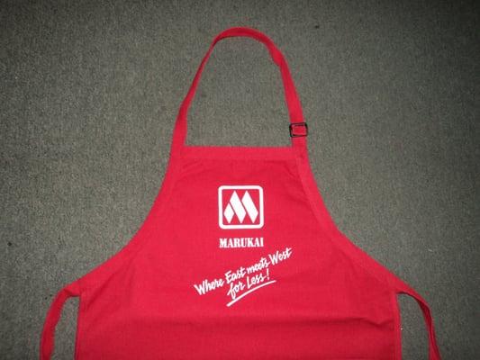 Screen printed apron for Marukai "99 Cent" store.