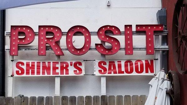 Rooftop patio sign