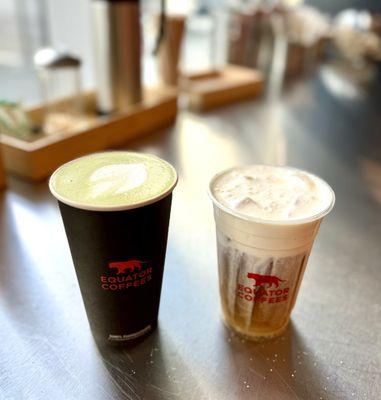 Matcha Latte and  Habibi Cold Brew Cream