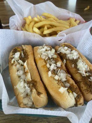 Coney dogs and fries