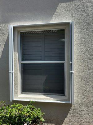 Before Install of our Extra-Strong Accordion Hurricane Shutters