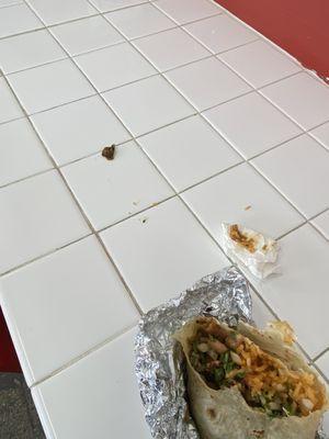 Glass found in the burrito.