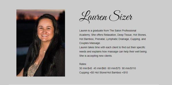 Lauren Sizer expert massage