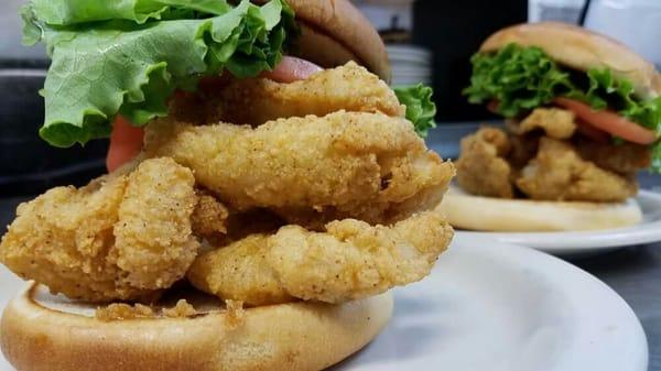 Our piled high fish sandwiches! Friday night is our famous all-you-can-eat fishfry!