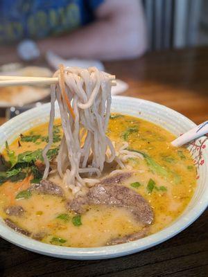 Beef bone broth noodles