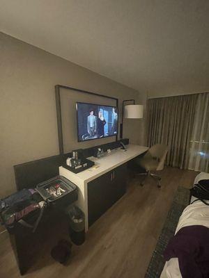 Room, tv, fridge & desk