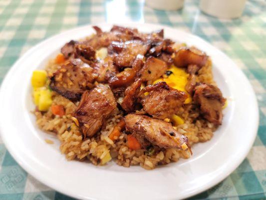 Pineapple fried rice with pork (belly)