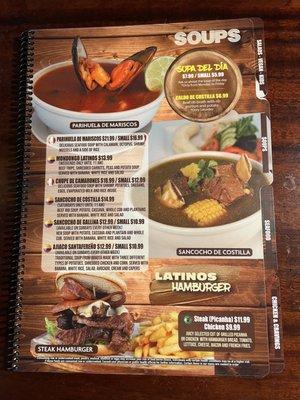 Soups Menu Latinos