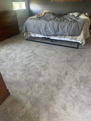 My master bedroom floor with the new carpet, excuse the fact that it's not vacuumed because we just moved the furniture in