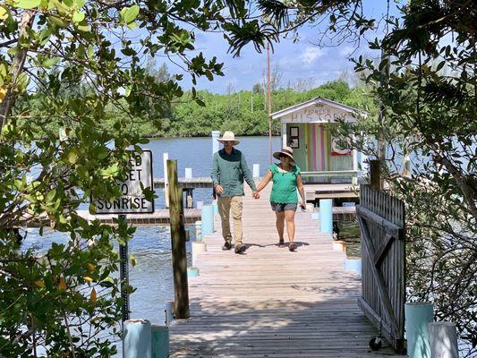 My son Chris and his wife Soco on historical Jones Dock off Jungle trail