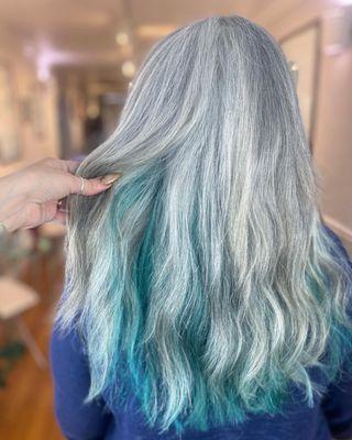 Pulp riot on natural gray hair