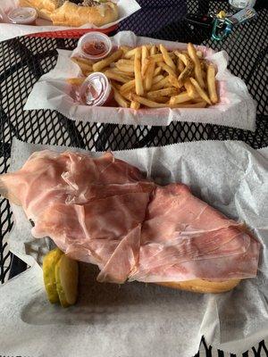 Italian hoagie and fries