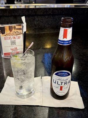 Vodka Soda & Michelob Ultra