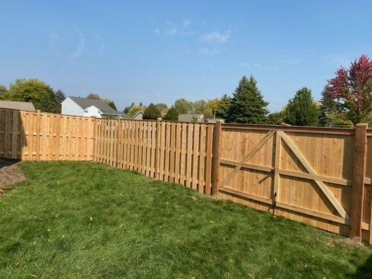 Board on Board w/ Top Cap Cedar Fence