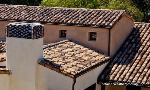 Clay tile roof installed by Fontaine Weatherproofing