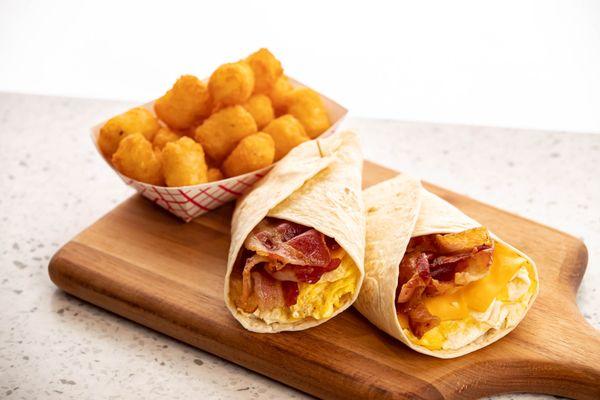 Breakfast Burrito with Tots