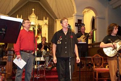 Strings Attached performing with Guy Forsyth at St. David's in 2002