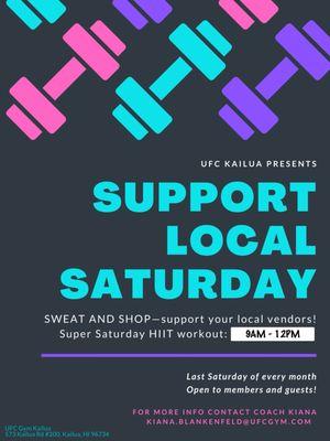 Support local and shop with us this coming Saturday from 9-12.