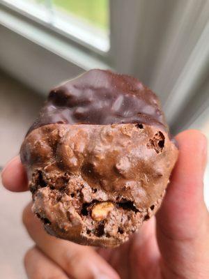 Chocolate dipped almond cookie