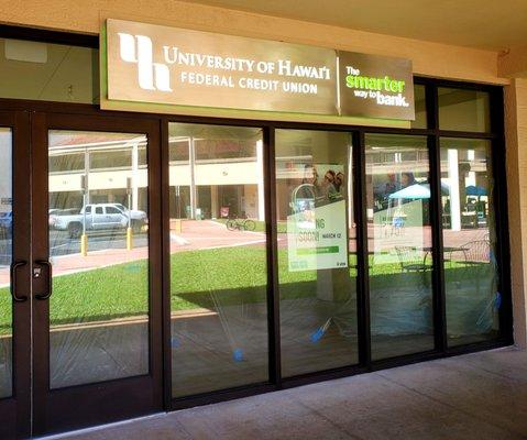 Grand Opening of the University of Hawaii Federal Credit Union at the Manoa Marketplace Shopping Ctr. is Thursday March 12, 2020.