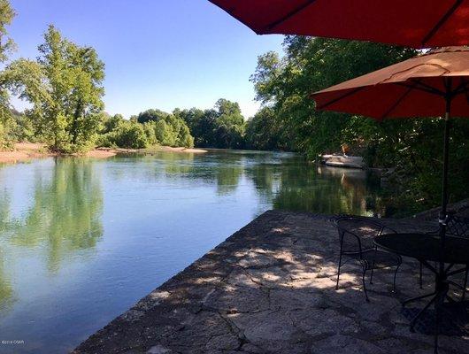 Upstream view of Elk River from the Limestone Dock at Off The Deep End