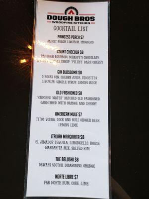 Drink menu